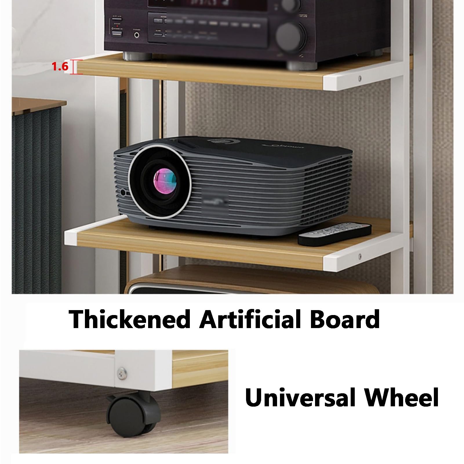 4Tier AV Media Stand, Corner TV Console, AV Media Components Stand, For Living Gaming Recording Room Room Teatr(White)