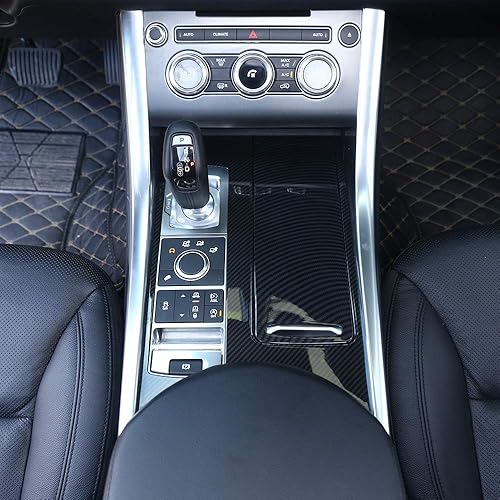 Miniatura 5 de YIWANG Cubierta de panel de consola central de plástico ABS estilo fibra de carbono 3 piezas para Land Rover Range Rover Sport 2014-2017 Accesorios