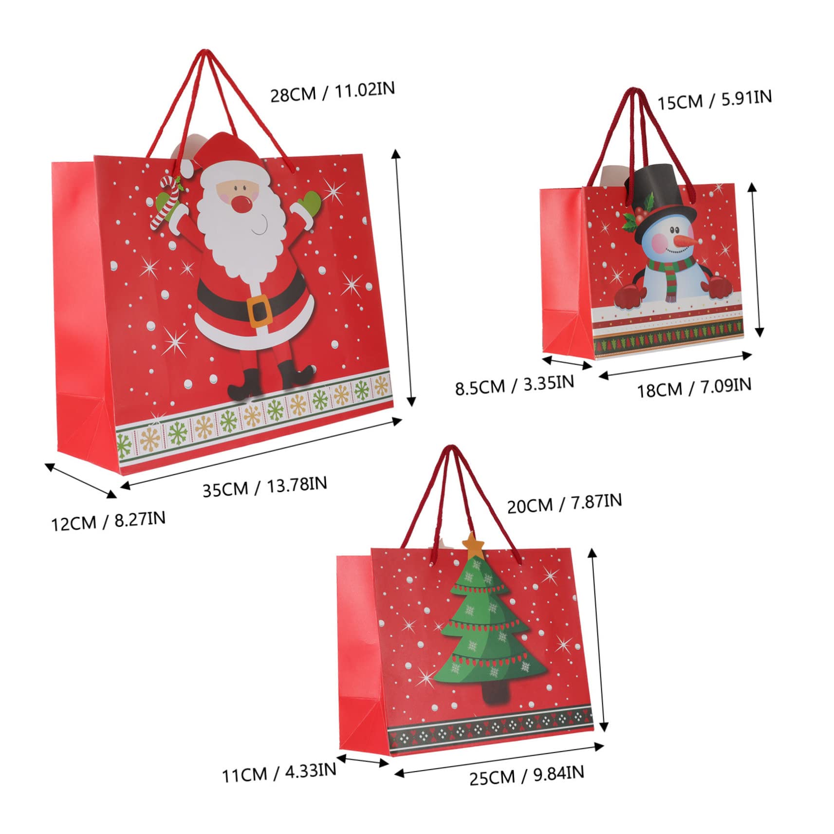 Gatuida 12pezzi Sacchetti di Carta Natalizi Sacchetti Regalo di Natale Natalizi per Caramelle Snack Biscotti Frutta Regali Stili multipli