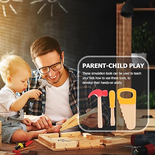 Miniatura 3 de jojofuny 1 juego de juguete de martillo de madera, juguetes de herramienta de simulación, herramientas de mantenimiento de martillos de simulación,