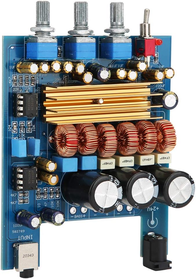 Audio Parts 2.1 High Power Digital Amplifier Board, Dust Proof Design, Easy Installation, TPA3116 Chip, Class D Working Method, 2x50W 100W Output