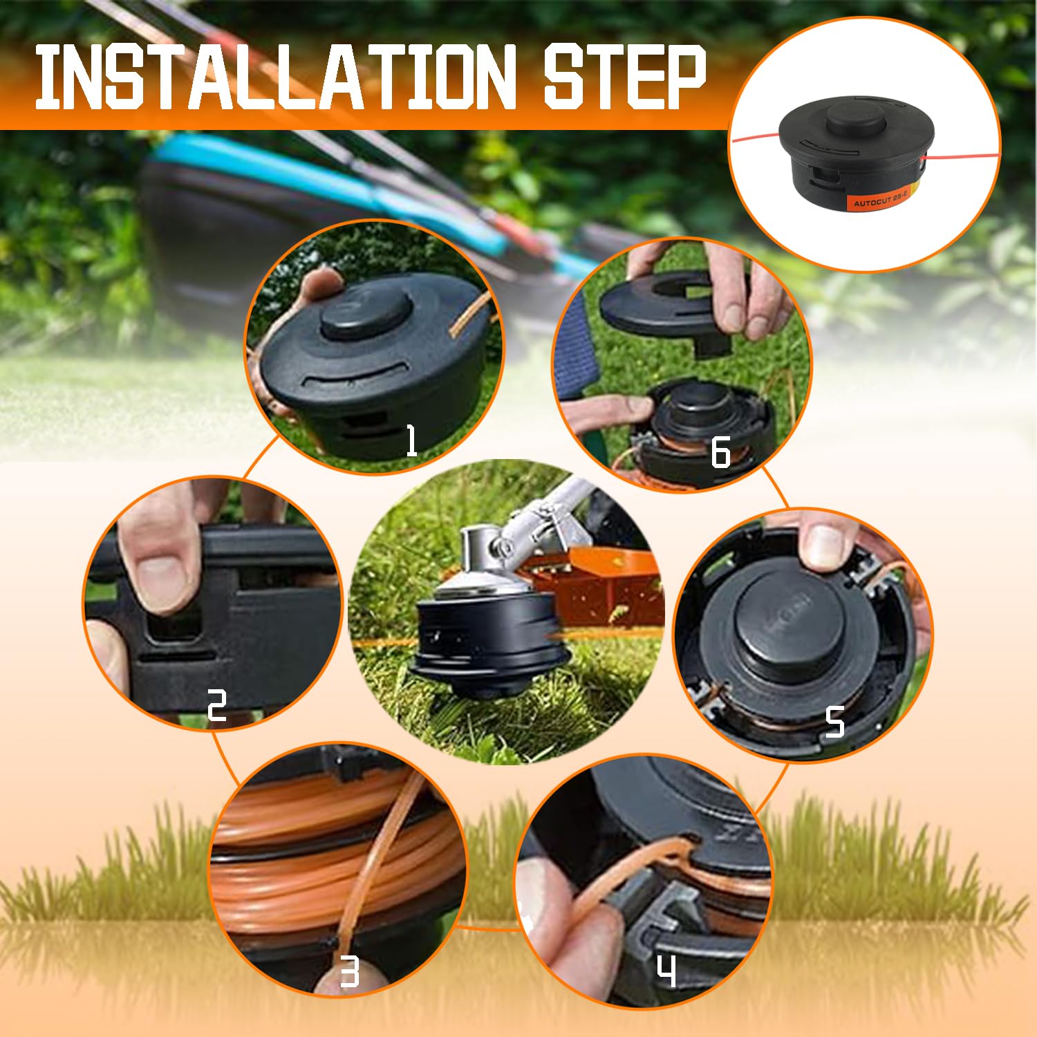 Tête Faucheuse pour Stihl Auto Cut 25-2, M10 x 1.0 pour Stihl FS55 FS55R FS85 FS90 FS100 FS120 FS130 Débroussailleuse FS KM Series 40027102108 (2 pièces)