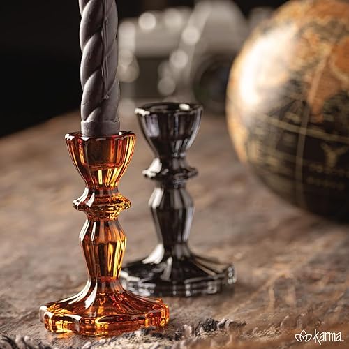 Miniatura 6 de Karma, Candelabro de cristal cónico, candelita portavelas para mesa de comedor, centro de mesa, cobalto