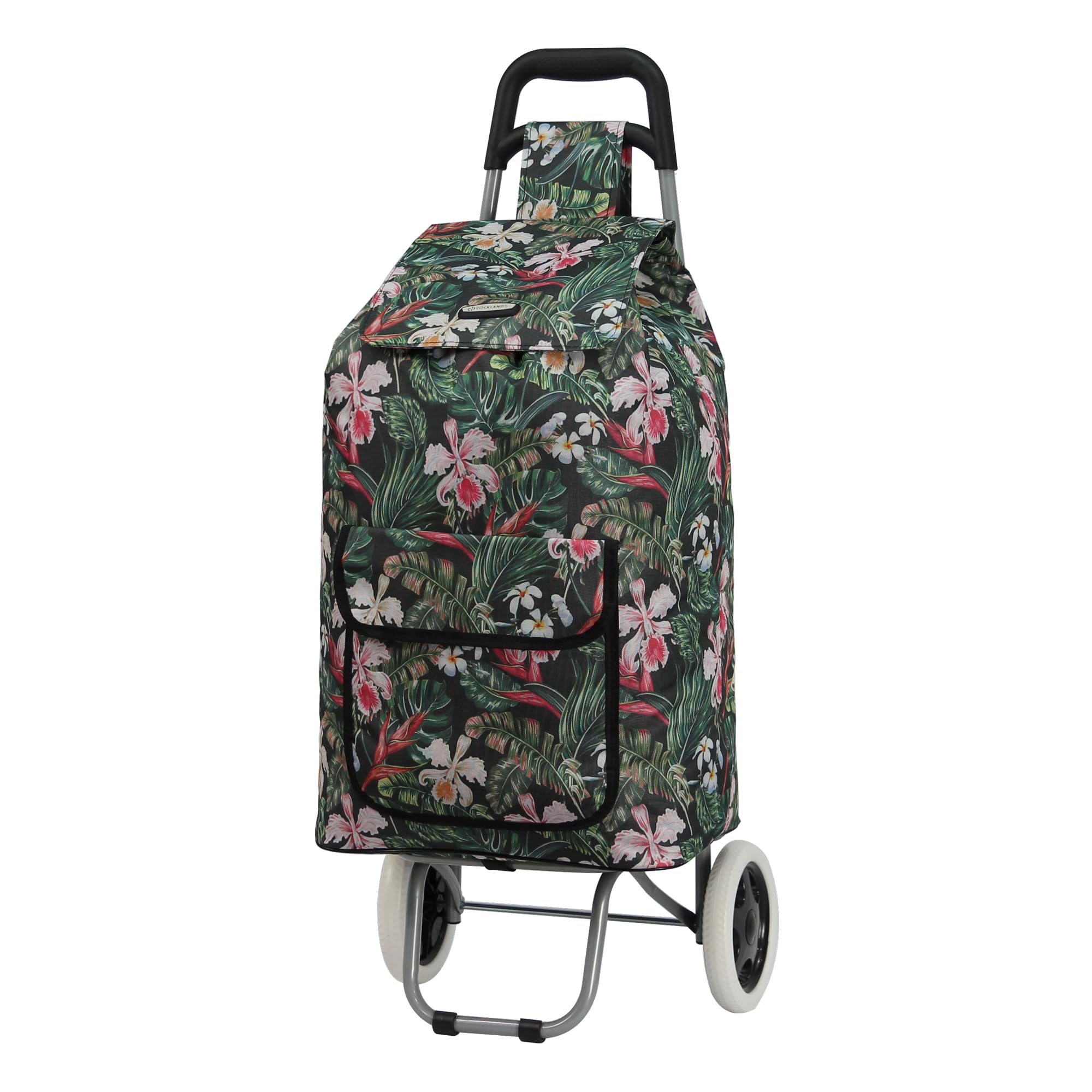 ARIANA Lightweight 2 Wheel Large Shopping Trolley Shopping Cart Grocery Bag Shopper - ST54 (Floral-Dark Green)