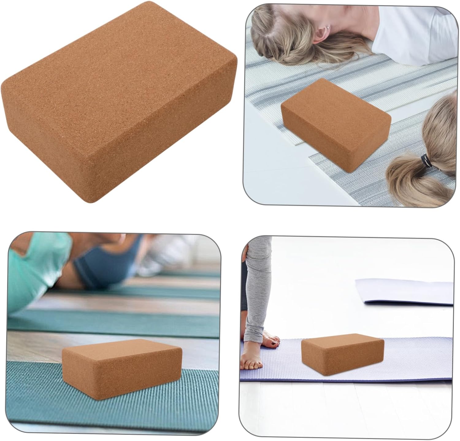 High-density Cork Yoga Block Non-slip Surface for Kids Portable Yoga Brick for Dance Fitness Squat Improve Balance Flexibility