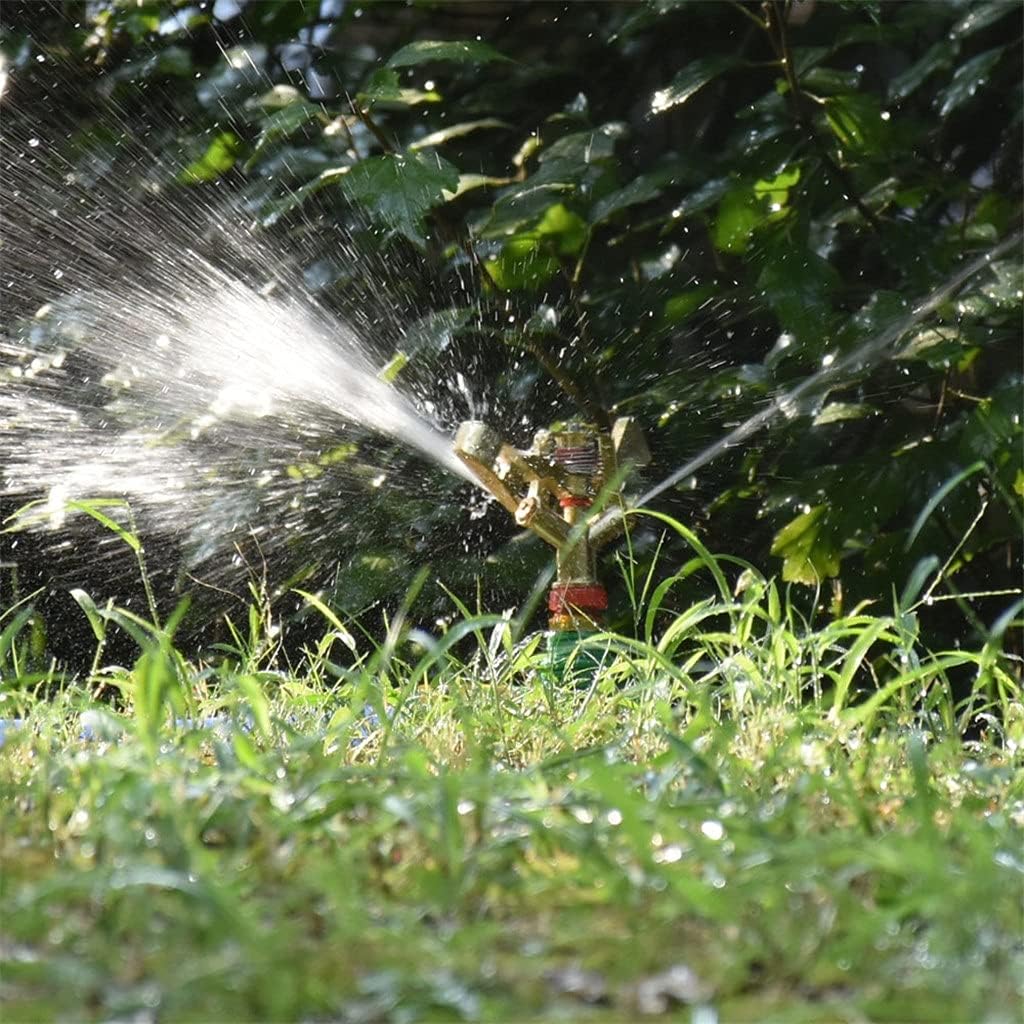 1/2 3/4 Inch Metal Pulsating Farm Sprinklers 360 Degree Rotation Lawn Watering Sprinklers for Garden Irrigation 1pc(4 Points)