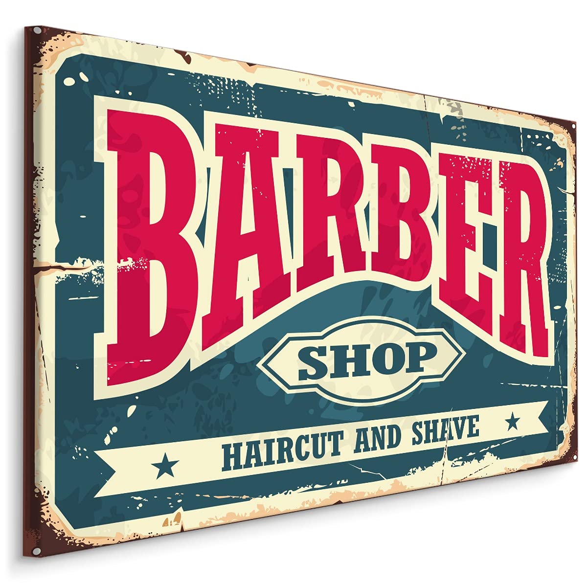 Muralo Wandbilder Barber Shop, Aufschriften, Vintage, XXL - 100x70 cm