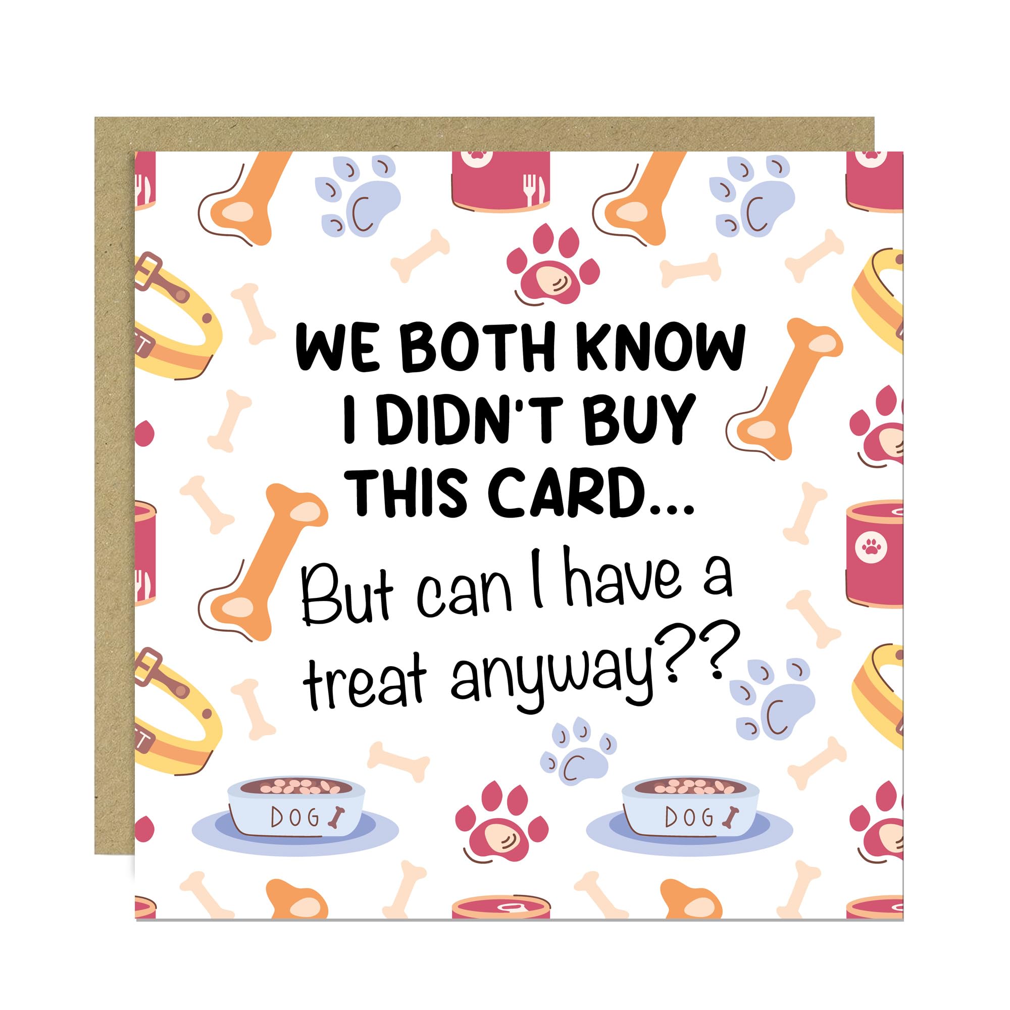 RED OCEAN Funny Birthday Card From The Dog Amusing Birthday Card For Pet Owner - 145x145mm Cards For Dog Mum, Dad, Wife, Husband, Girlfriend, Boyfriend - Hilarious Card For Pet Parents