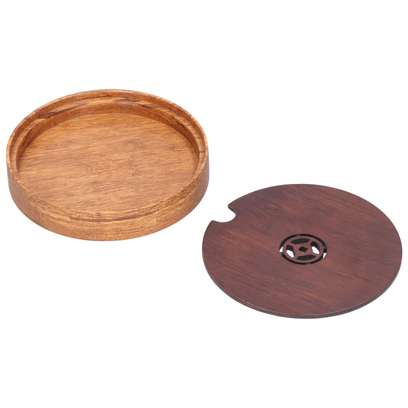 Plateau ? Th¨¦ de Cuisine,Plateau de Service en Bambou Respectueux de L'Environnement,Tapis de Th¨¦i¨¨re Rond Simple Polyvalent pour Bol Plac¨¦,Th¨¦i¨¨re,Tasse,Fond Antid¨¦rapant