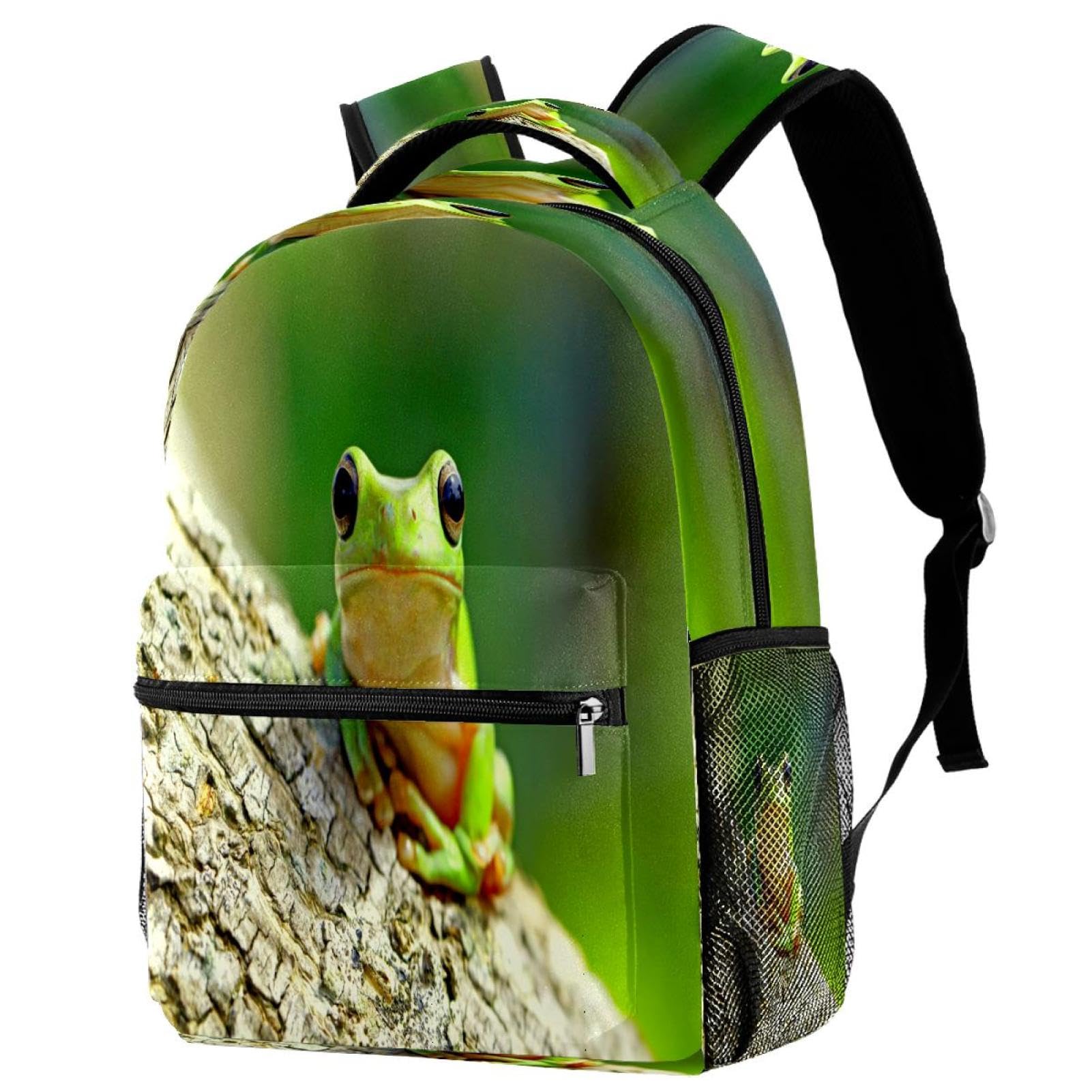 Sac à dos d'école grenouille sur bol au design multicolore original