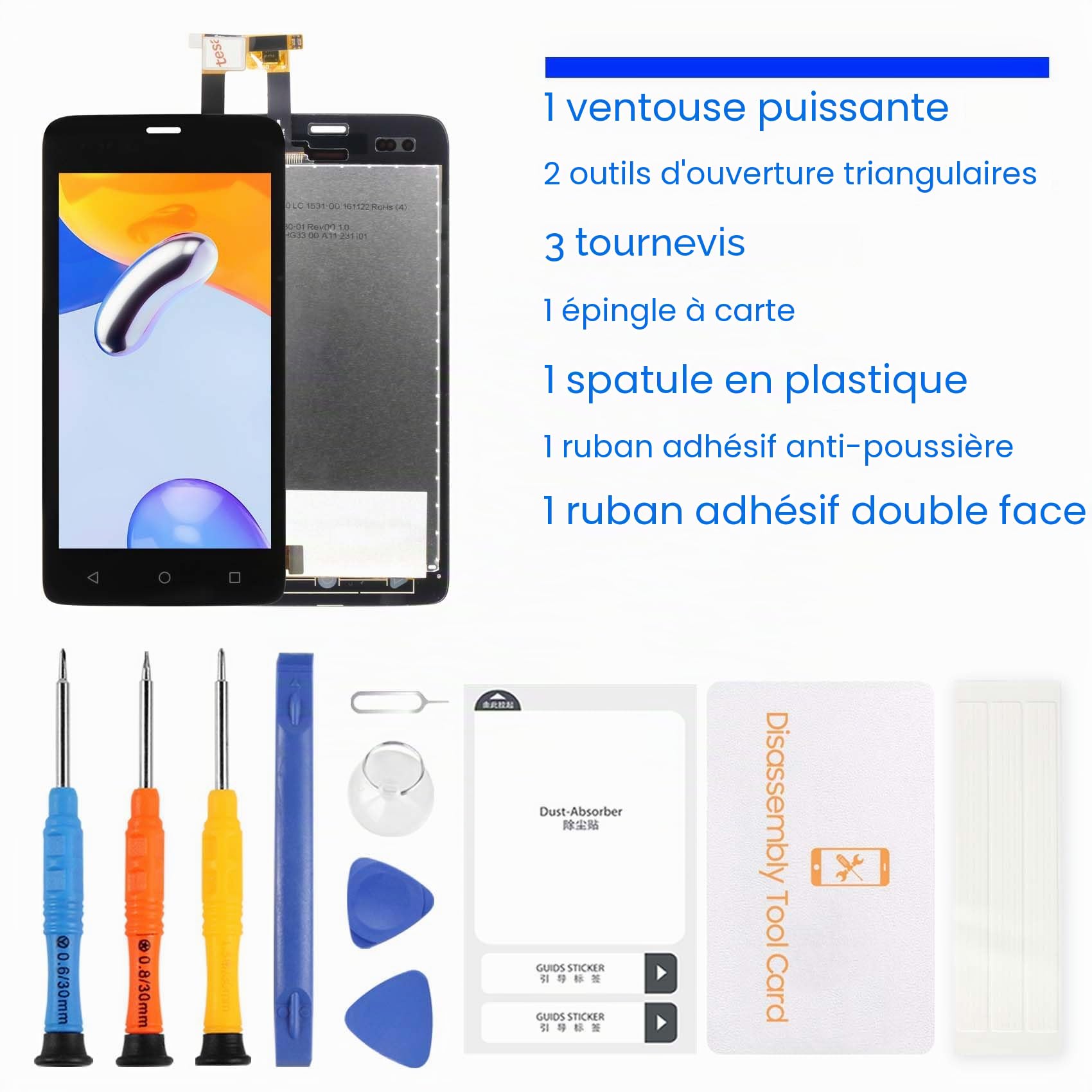 LADYSON Écran LCD pour Honeywell EDA51 LCD Affichage pour Honeywell EDA51 LCD Écran Tactile Digitizer Assemblée Verre Remplacement avec Outils(Noir)