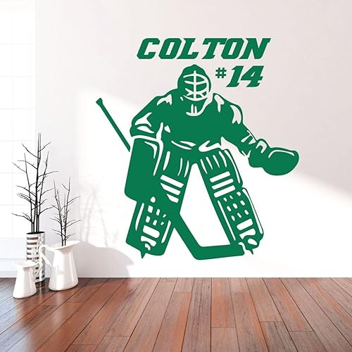 Miniatura 6 de Hockey Goalie Wall Decal - Personalized Vinyl Decor For Teen, Boy's Bedroom or Playroom - Sports Decorations