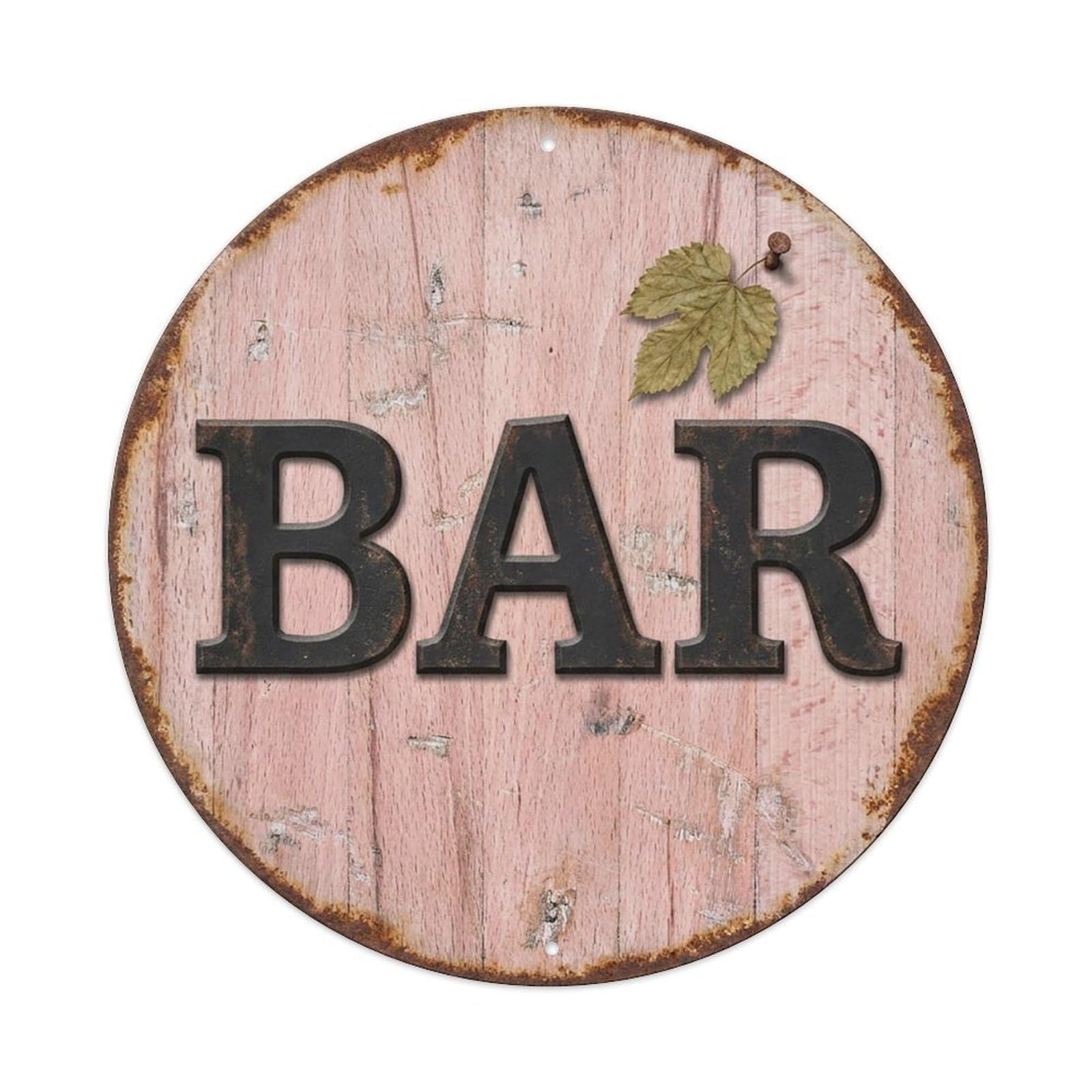 Vintage Beer BAR Beech Wood Retro for Pub Vintage Metal Tin Sign Plaque Wall Decor for Cafe, Club Bar, Office, Garden Metal Poster 8x8Inch