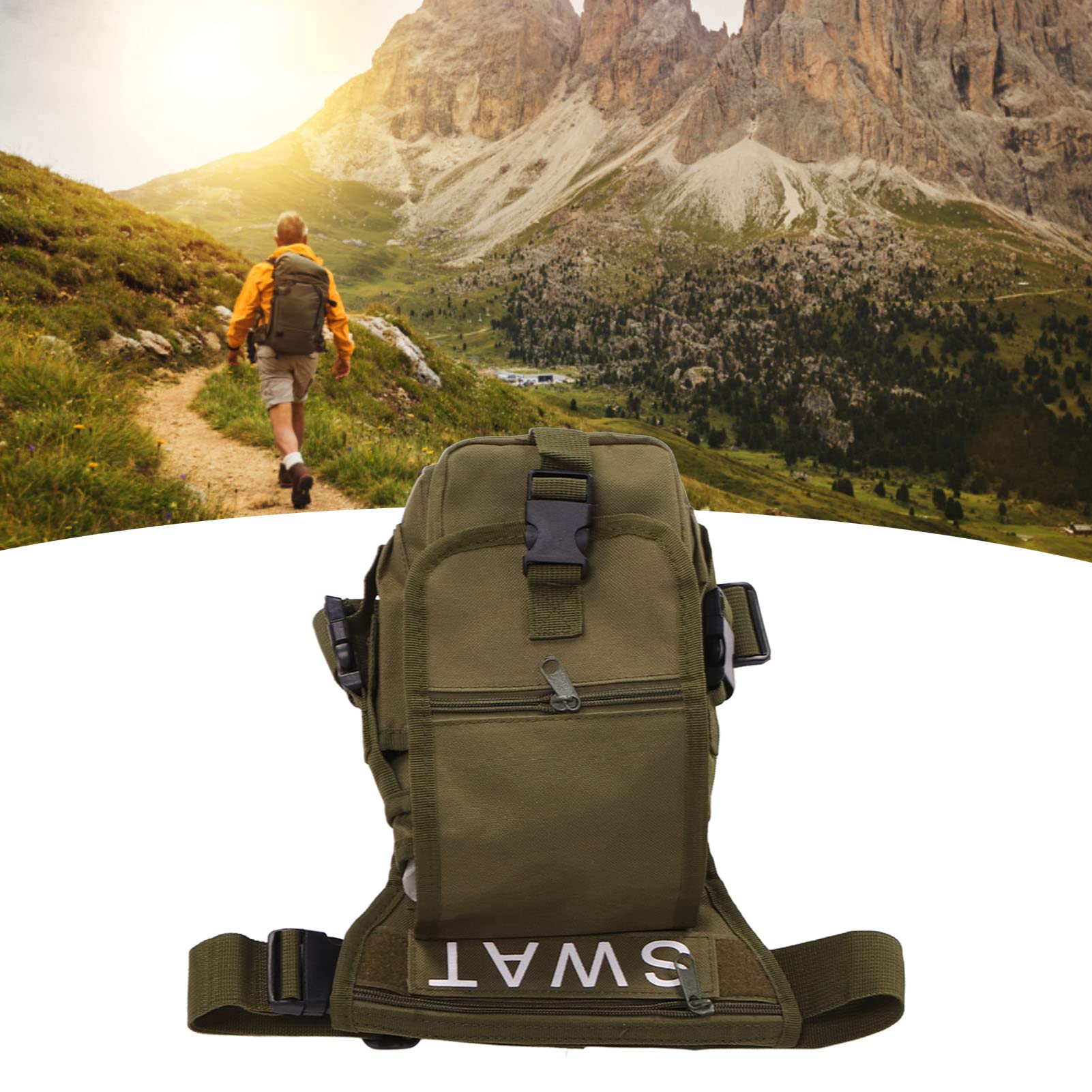 Poche De Cuisse Amovible Avec Harnais – 26x26x8 Cm, PU/EVA, Imperméable, Pour Rando, Vélo, Camping