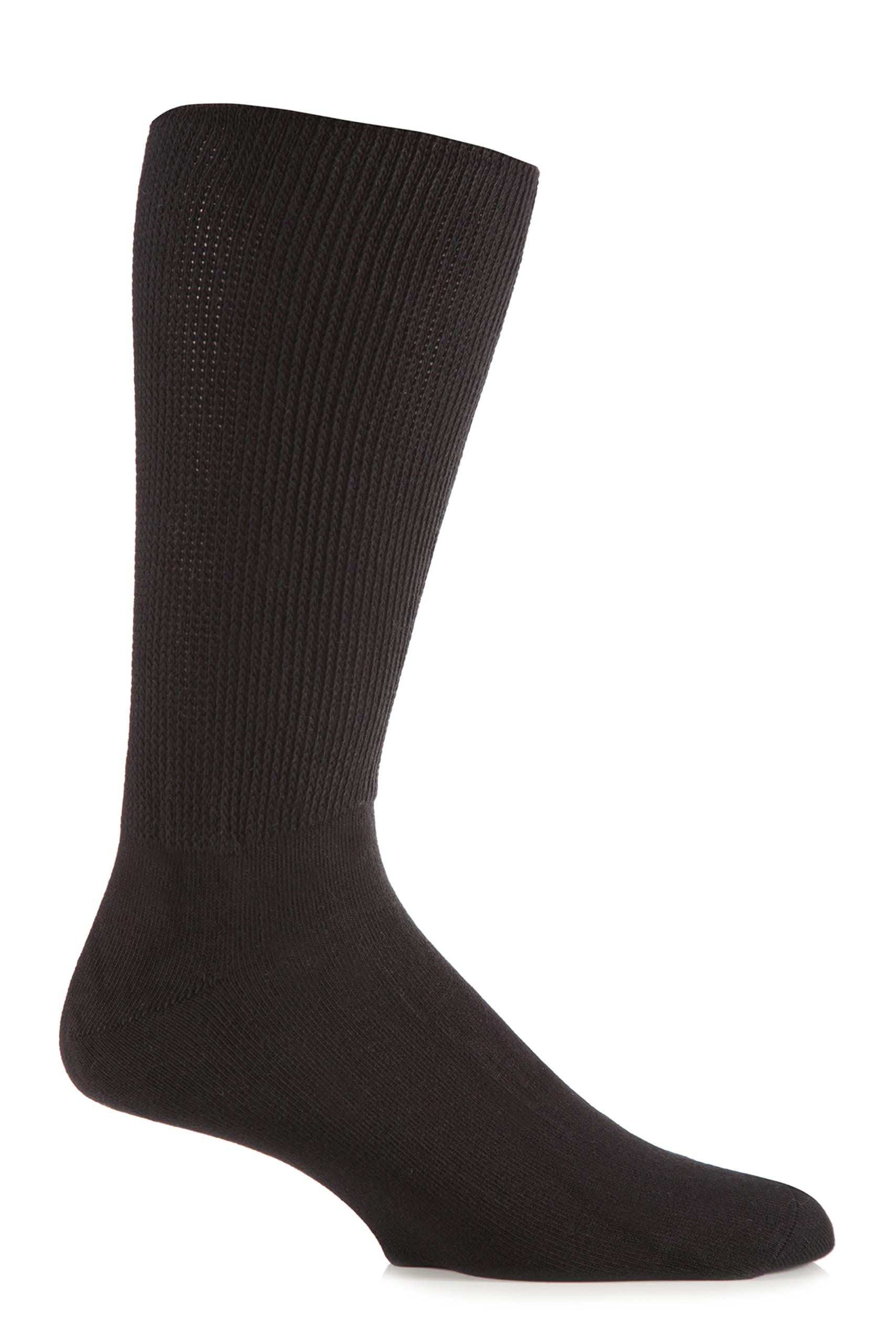 SockShop Iomi Footnurse Mens and Ladies Oedema Extra Wide Cotton Socks Pack of 1 Black 4-7