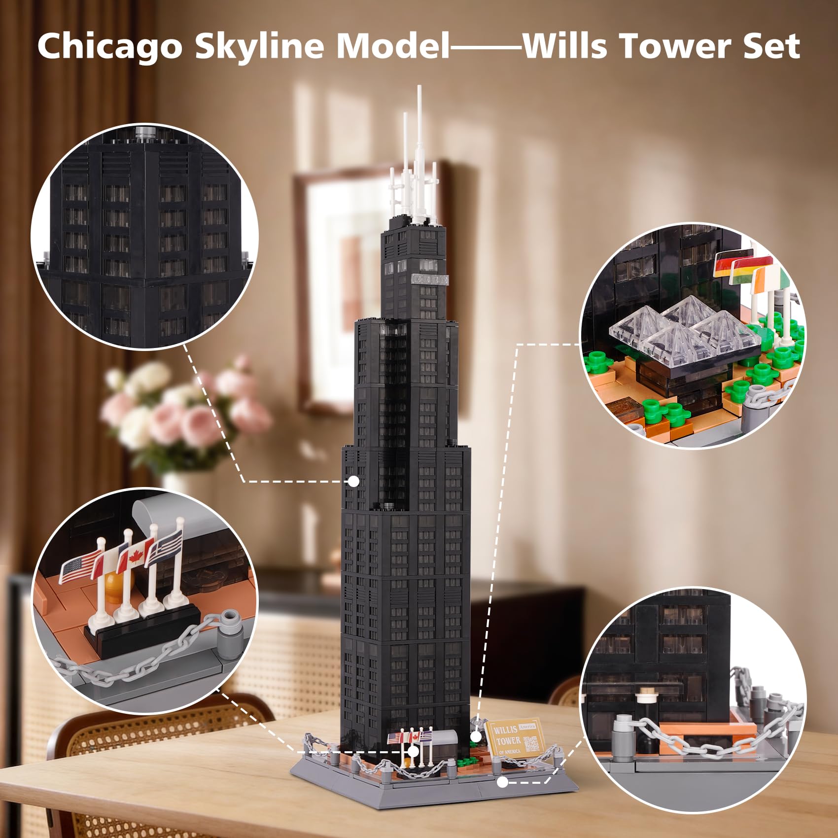 Amazon.co.jp: Oichy Willis Tower シカゴ建築ブロックセット、世界的