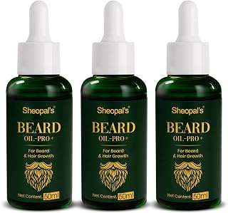 Sheopals Growth Natural Rosemary & Kalonji Beard Oil 50 ml (3 Packs)– Promotes Thicker, Healthier Beard Growth with Moroccan Argan, Vitamin E & Sweet Almond – All‑Natural, Sulfate‑Free & Paraben‑Free