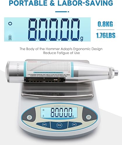 Miniatura 4 de NEWTRY Martillo de rebote de hormigón, probador prueba de resiliómetro portátil, 10-60Mpa 1450-8702psi con guía del usuario en texto y video en