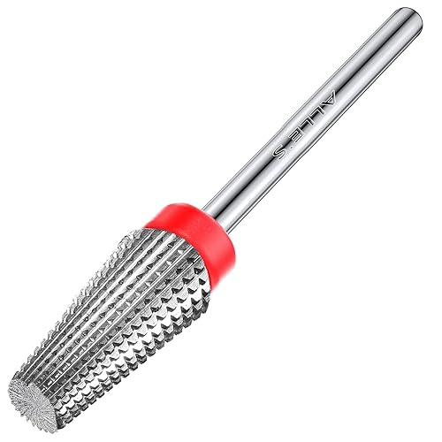 Alle's - Brocas de tungsteno para uñas, brocas 5 en 1 para uñas de gel acrílico, brocas de uñas de 332 pulgadas para arte de uñas, broca de carburo