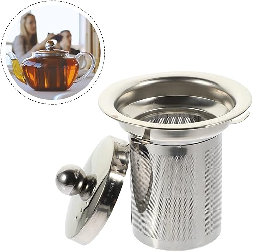 Miniatura 8 de Colador de malla de acero inoxidable, infusores de té sueltos, filtro de hojas de té con tapa, tetera de metal más empinada, infusores de hojas