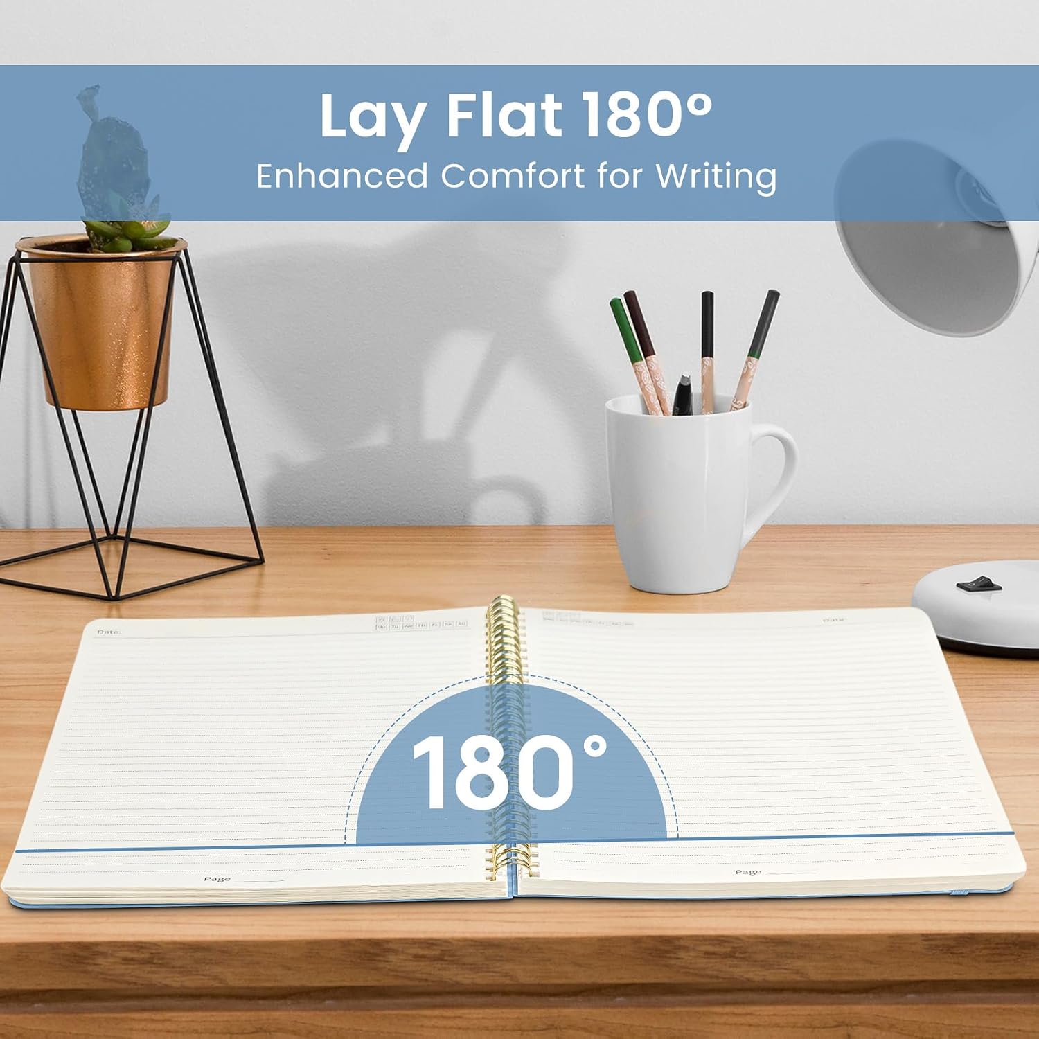 Taja Large Spiral Lined Notebook for Work, Journal for Women & Men image 4