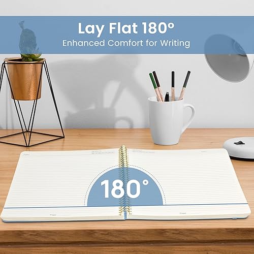 Miniatura 4 de Taja Cuaderno rayado en espiral, cuadernos de 8.5 x 11 pulgadas para trabajo, diario grande A4 para mujeres y hombres, cuaderno de diario con rayas