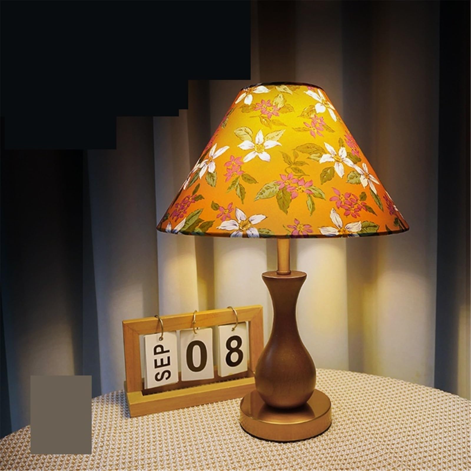Lampada da comodino Lampada da tavolo decorativa retrò Magnolia Camera letto Comodino Soggiorno Studio Legno Lampade per la camera da letto