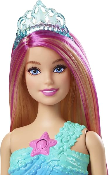 Barbie Dreamtopia Zauberlicht Meerjungfrau Puppe mit blonden Haaren, Barbiepuppe mit Meerjungfrauenschwanz, geeignet als Geschenk für Kinder ab 3 Jahren, HDJ36 - 4