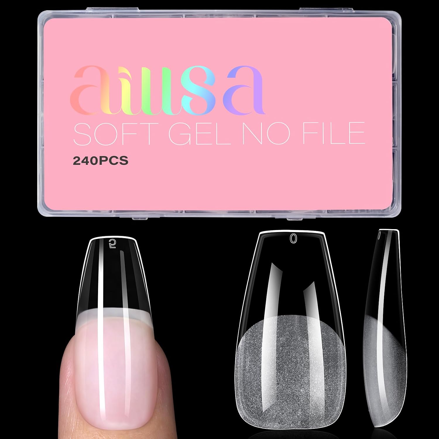 AILLSA Long Coffin Nail Tips - Thickened False Nails