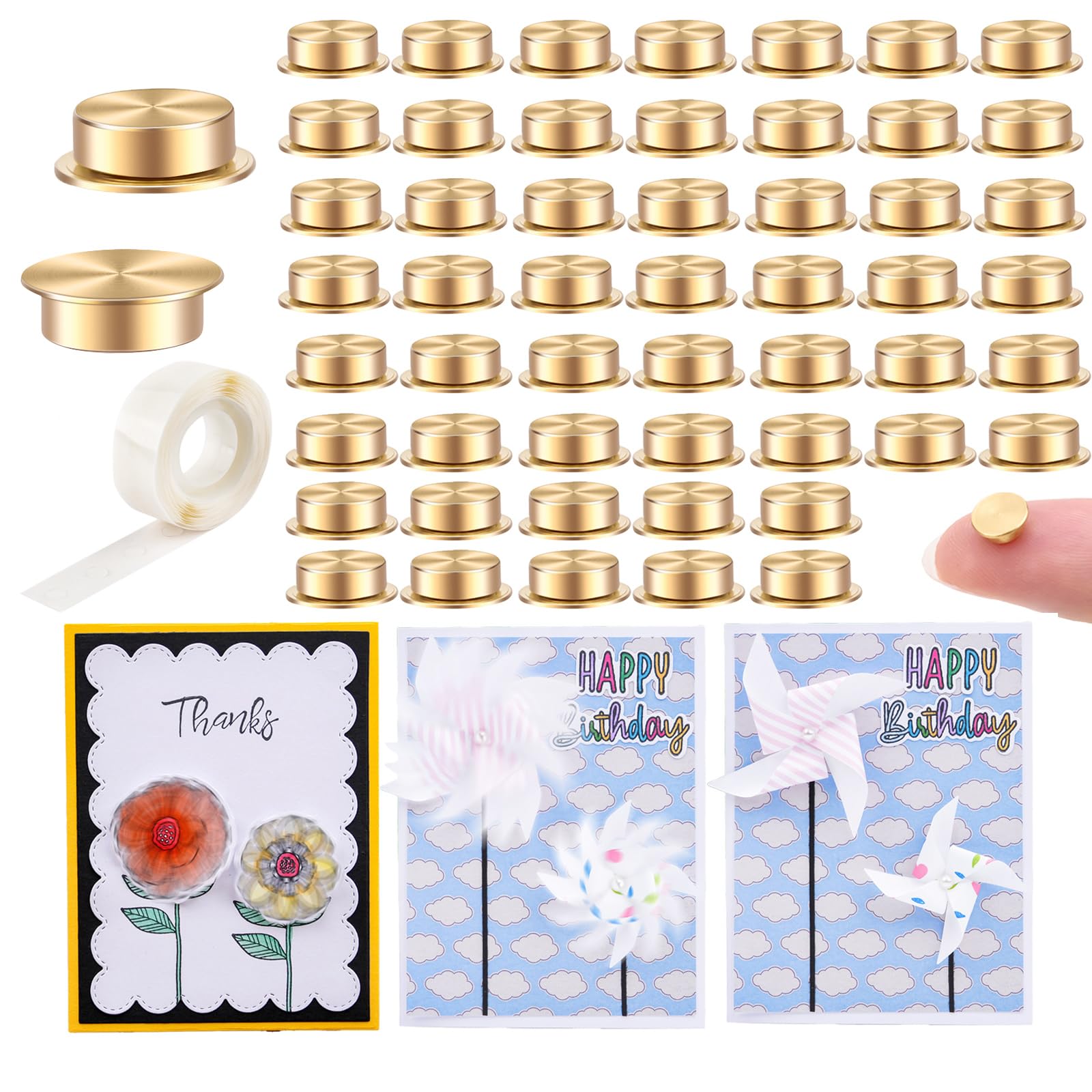 50Pcs Mini Metal Rotating Bearings for DIY Handmade Crafts Paper Cards Scrapbooking DIY Greeting Cards 360°Rotation Smooth Spin Mechanism Spinner for Jewelry Making Nail Decoration