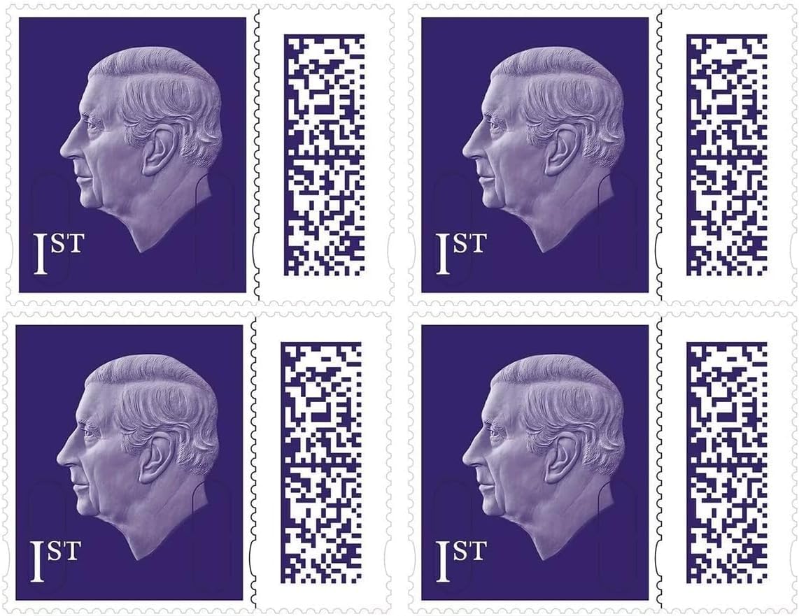Send It By 1st Class Barcoded Stamps (Pack of 4) – Self-Adhesive UK Postage for Letters & Cards