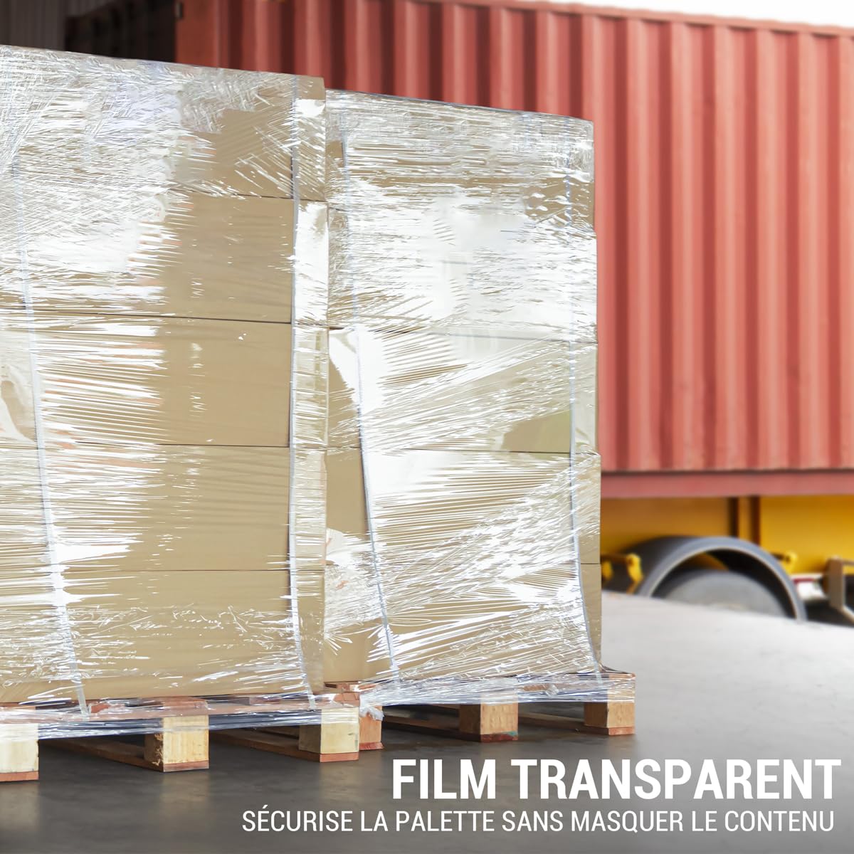 Lot de 6 Films Etirables Transparents d’Emballage Largeur 40cm, pour Palette et Colis, Rouleau de 150m à 200m, 23 microns, Film plastique Auto-adhérant, Protection pour Déménagements, Cartons, Meubles