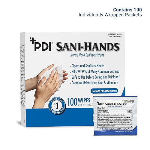 Vista 2 de Desinfectante Sani-Hands para manos, 100 paquetes por caja.