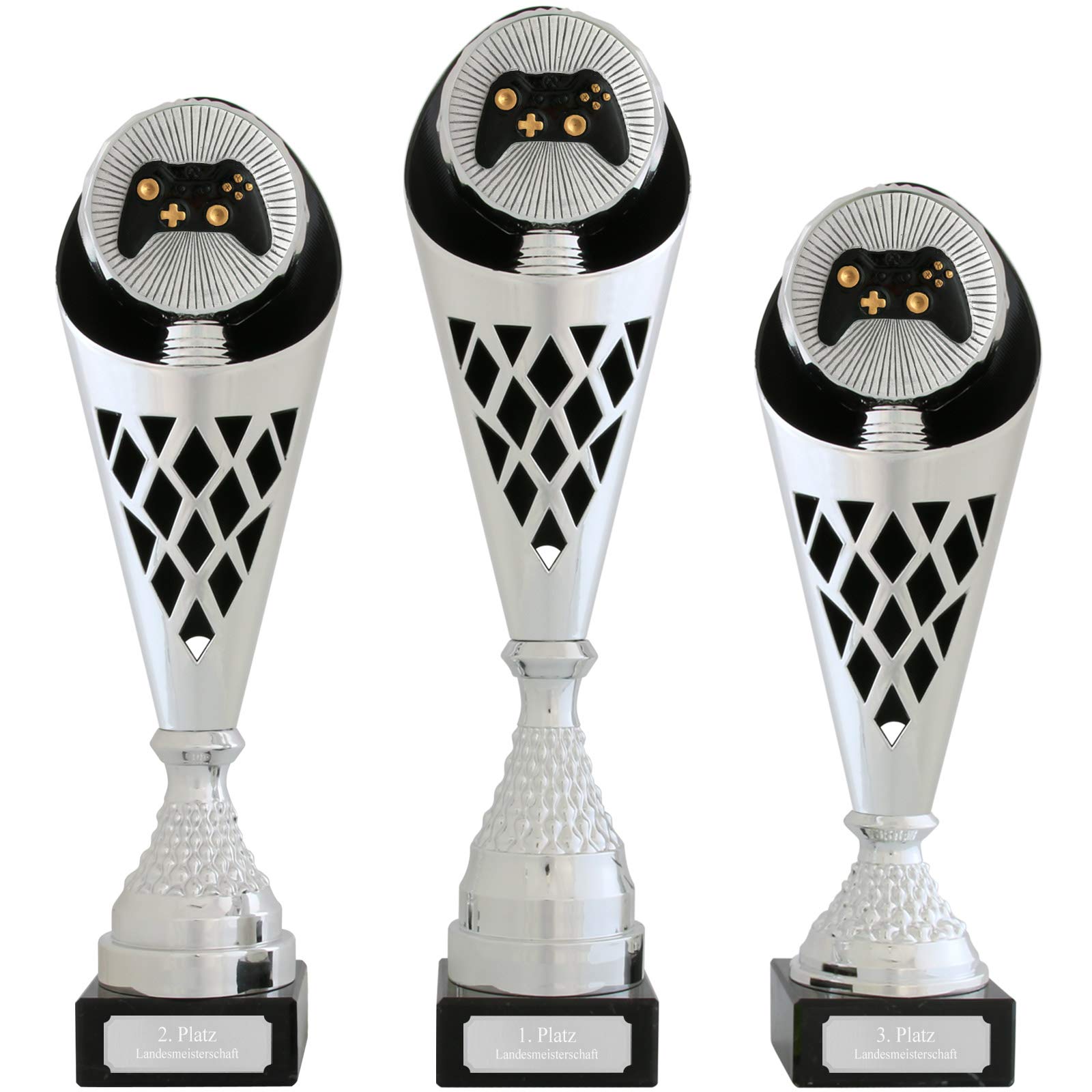 Pokal Esports E-Sport Gamer Serie VERDUN Trophäe silber groß mit Gravur