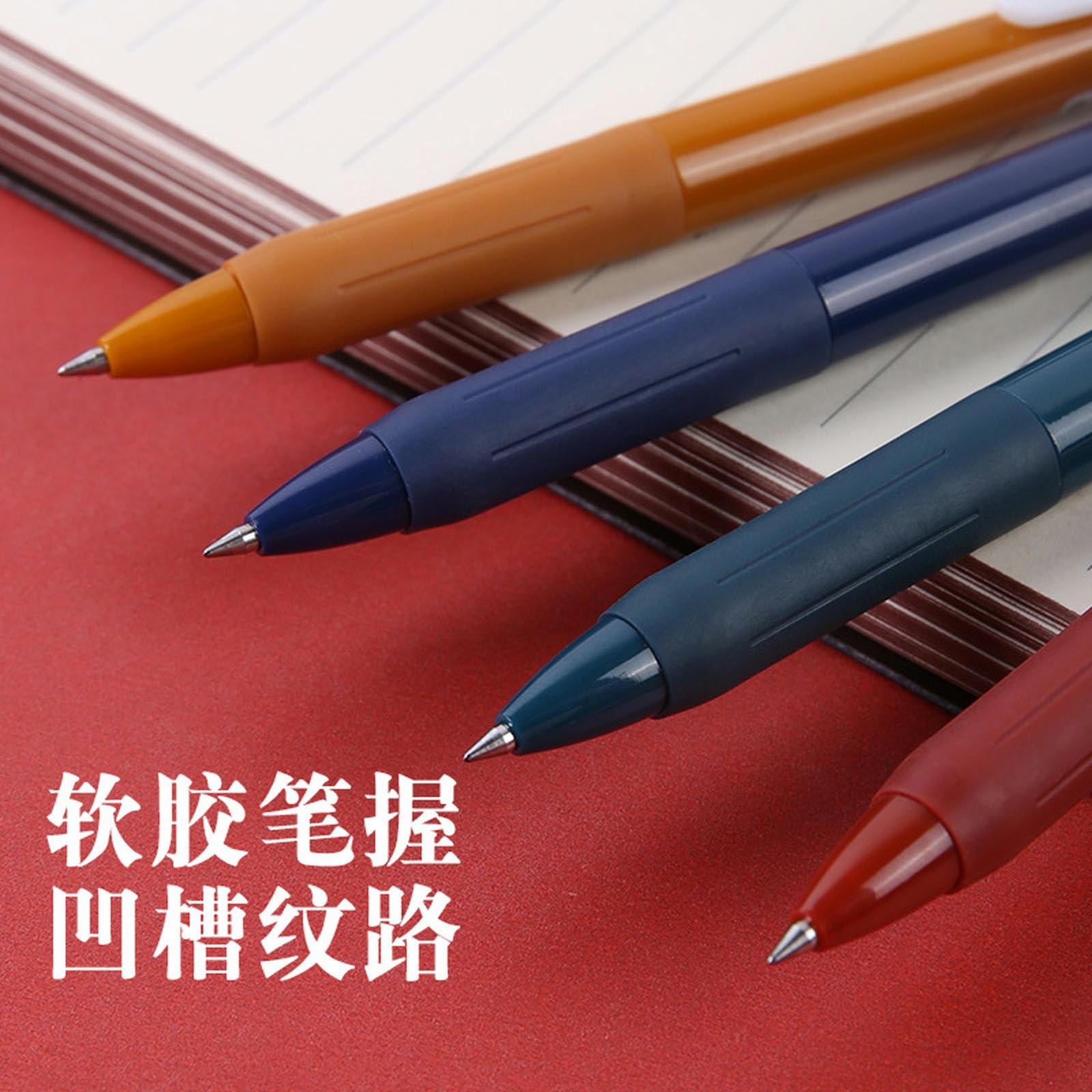 0 5mm Retro Style Press Neutral Pen Soft Gel Pen Grip Bullet Head Neutral Pen-Red Green and Blue — view 3
