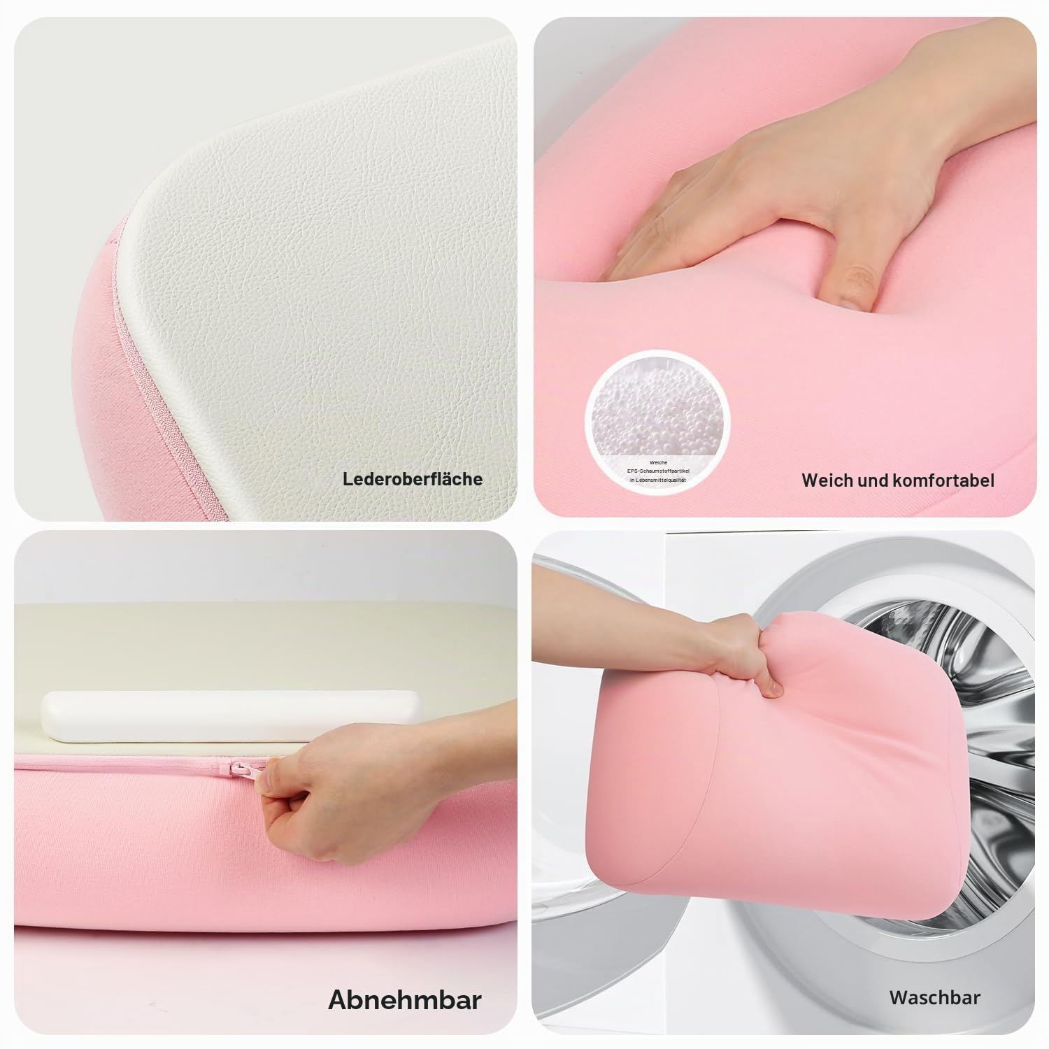 Elitehood Laptoptisch-Kissen – Weicher Schoßtisch für Bett & Couch, Pink Mit Buchhalter – Ideal für Laptop bis 17", Tablet & Bücher –Waschbar Perfekt für Homeoffice, Schüler & entspanntes Lesen