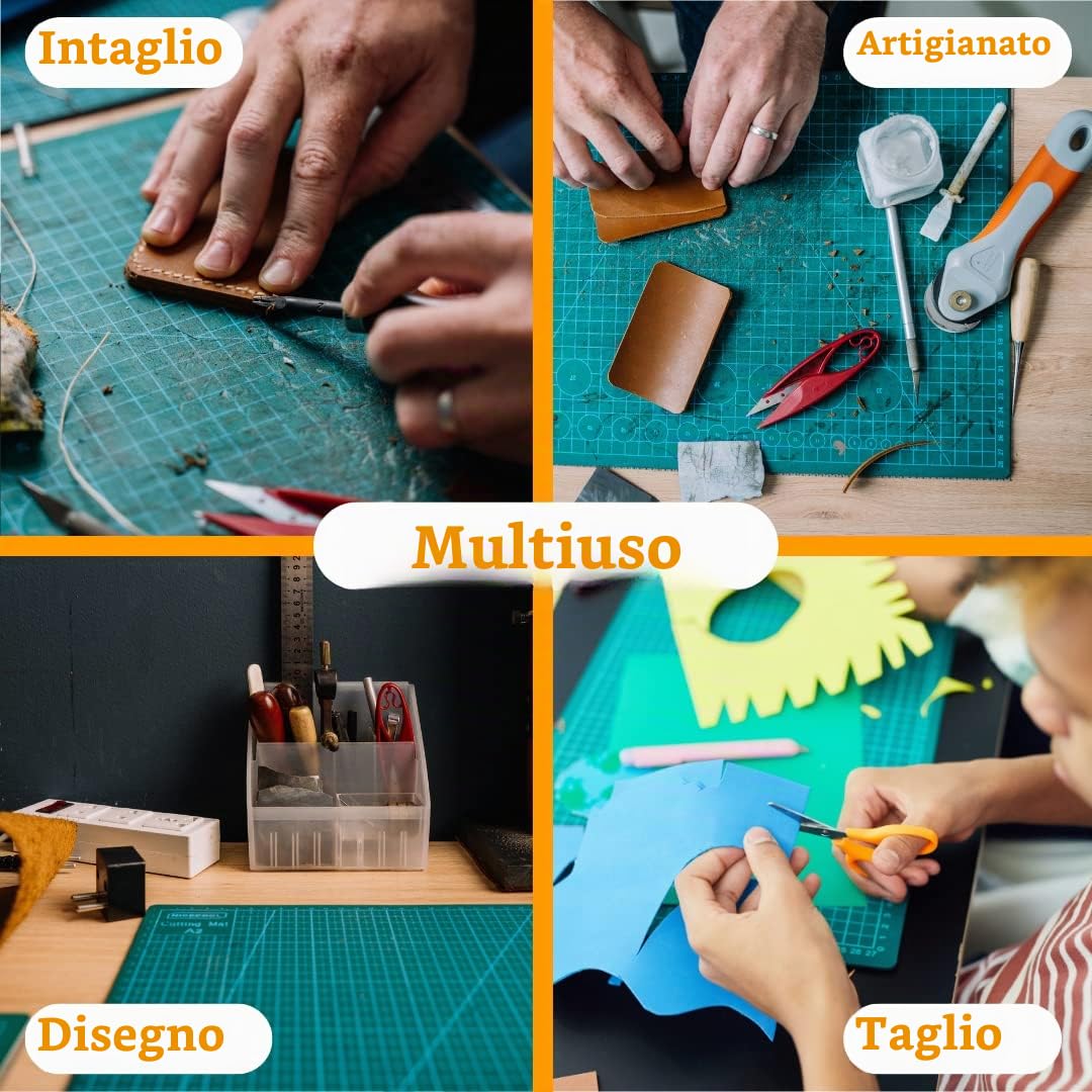 Garden Mile Tappetino da taglio extra grande, robusto, autorigenerante, con linee a griglia, artigianato per adulti e bambini, per cucito, modellismo e patchwork
