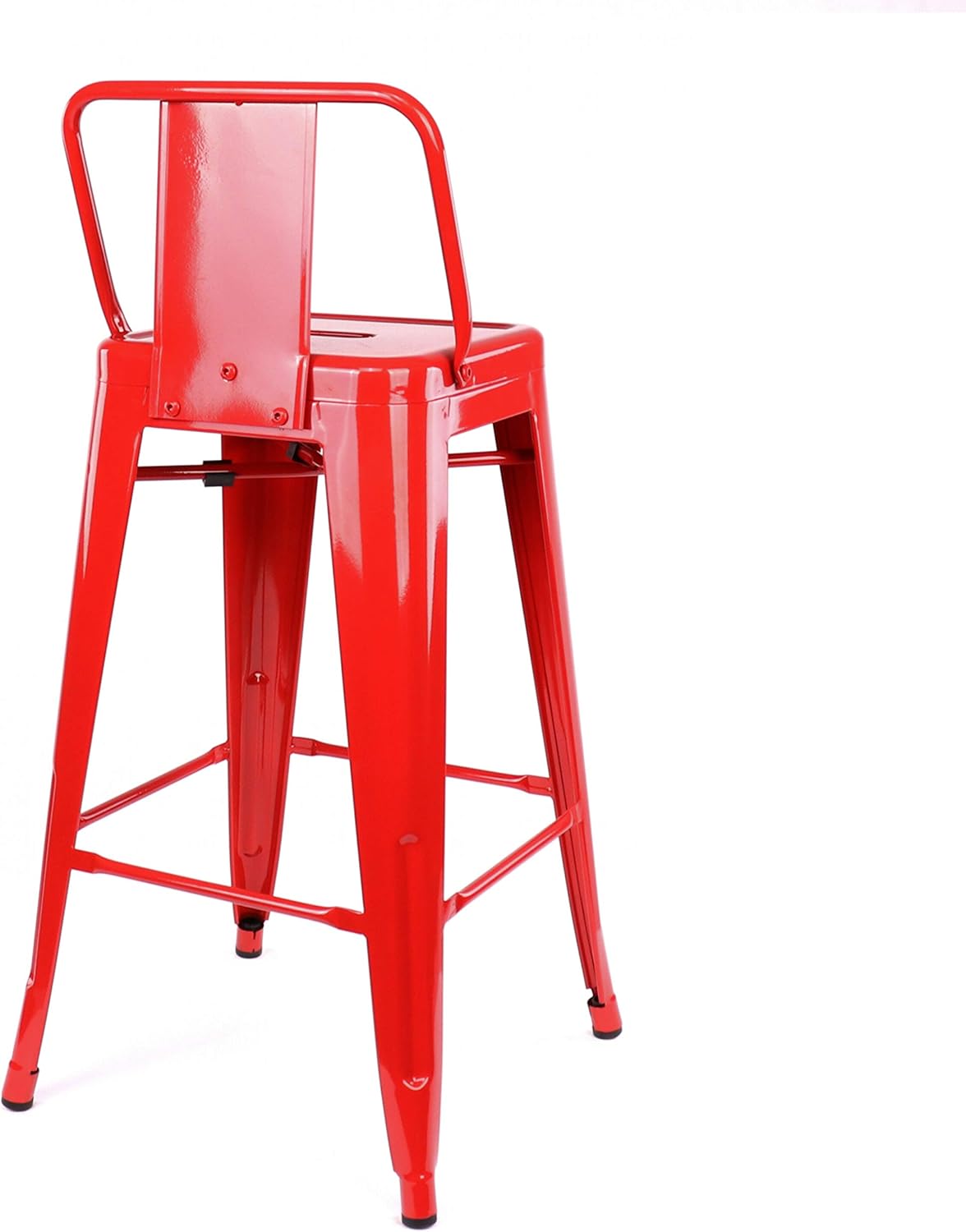 Dreux Low Back Counter Stool, Set of 4, Red