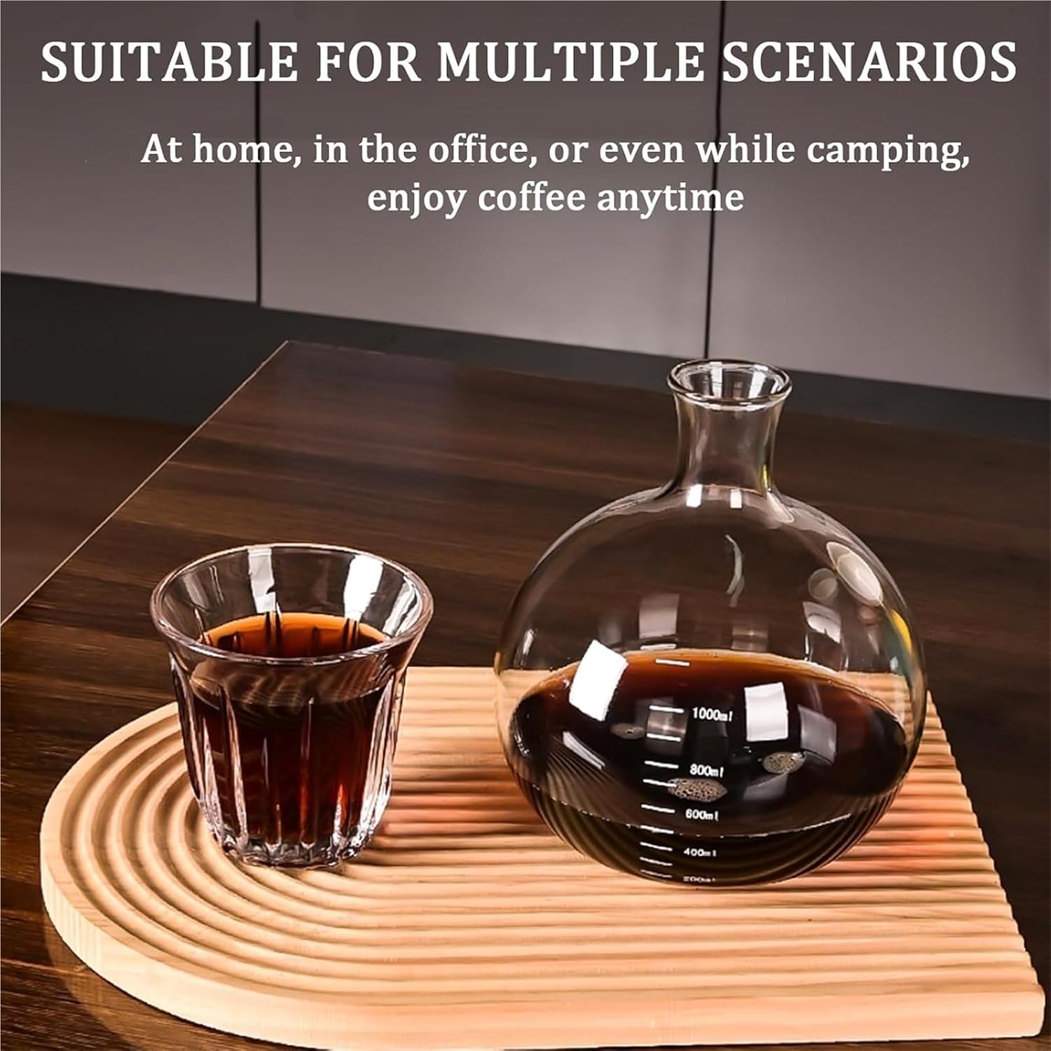 Cold Brew Coffee Maker - 1000ml Iced Dripper Tower, High Borosilicate Glass, Stainless Steel Valve, Brews 6-8 Cups, Perfect for Home or Office Use, Slow Drip Technology