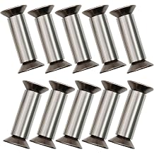 Waziaqoc Knife Handle Screws Rivets, Black, 10 Pack | Hex Flat Head, M4 Thread, Plated Fasteners, For Blade Fixing and DIY Knife Crafting