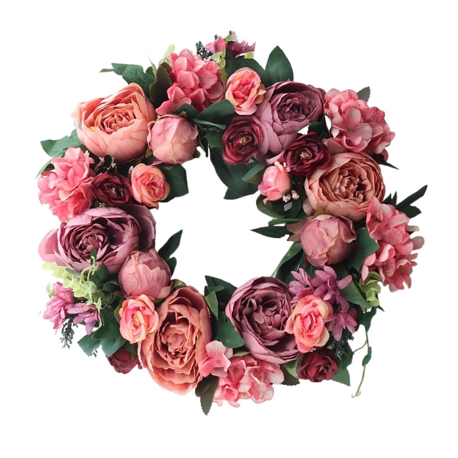 Luysgbxr Color 04 Wreaths Wreath 1Pc, Simulation Peony Flower Silk Fake Tea Bract Rattan Wall Hanging Green Plant Home Decoration Pen(Color 04)