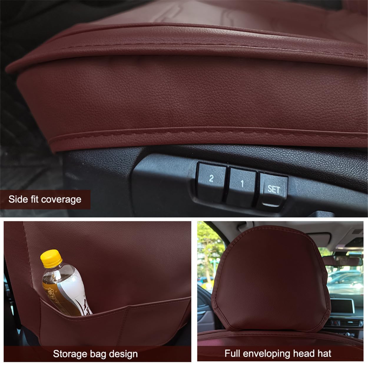 Maiibiiz Coprisedili Auto Per Subaru Per Legacy 2003-2024 Sedili Anteriori Auto Universale Compatibile con Airbag (Mbz51,Caffè