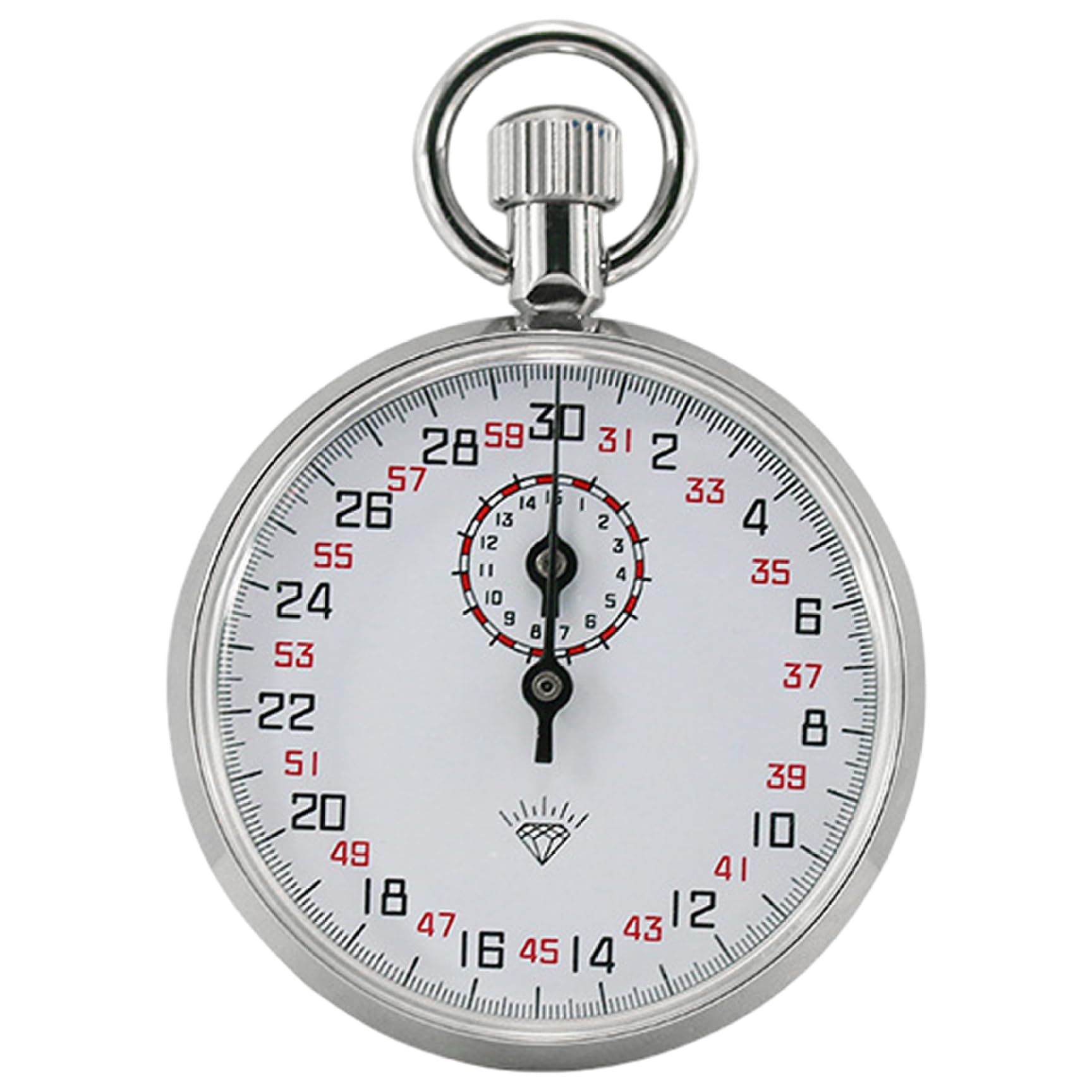Chronomètre mécanique – Chronomètre analogique à 13 Rubis pour Le Sport, à Cadran Blanc avec lanière, 30 s/15 m