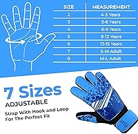 Vista 6 de Guantes de portero de fútbol para niños y jóvenes, guantes de portero de fútbol con agarres fuertes