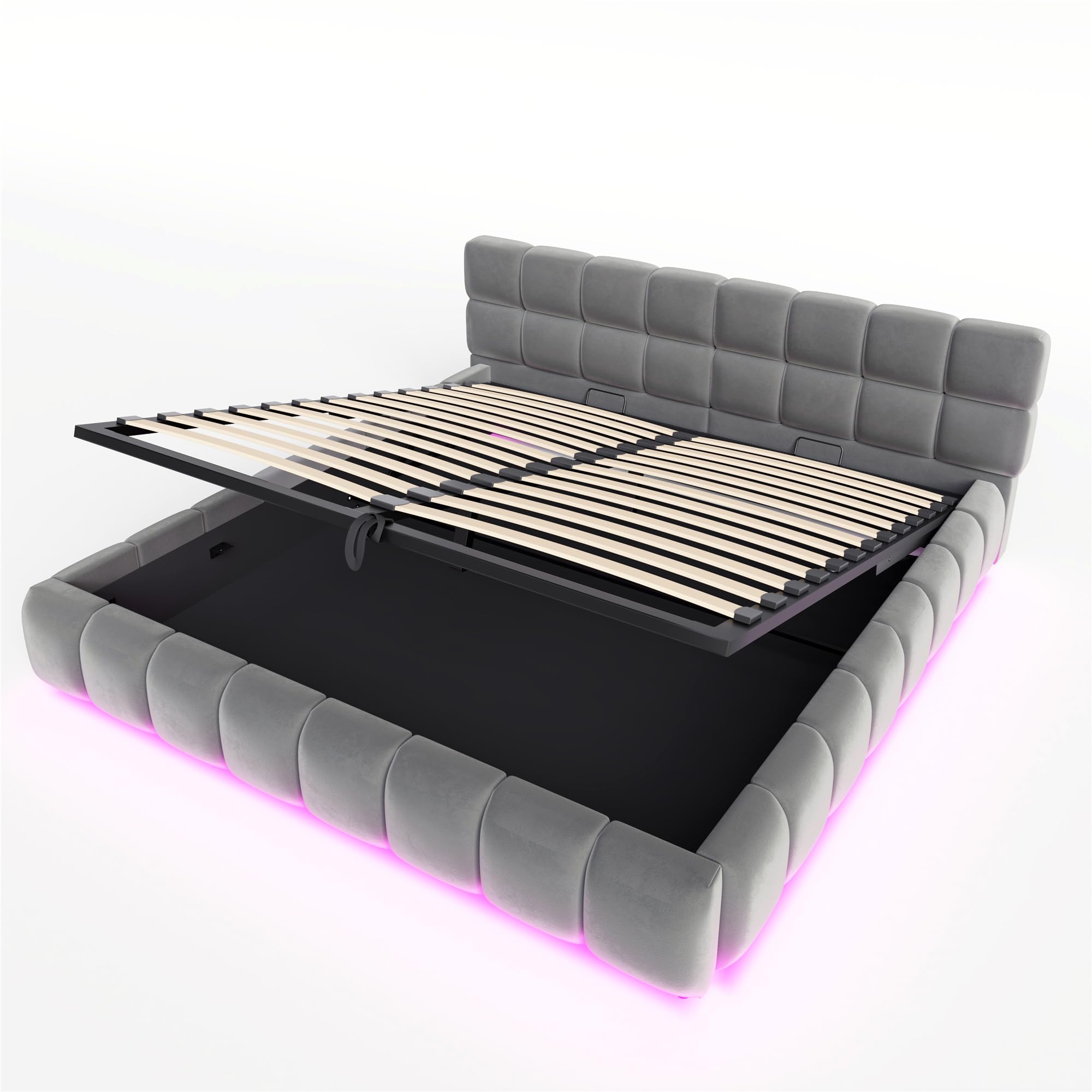 Letto matrimoniale imbottito, struttura da incasso e cassetto, 160 x 200 cm