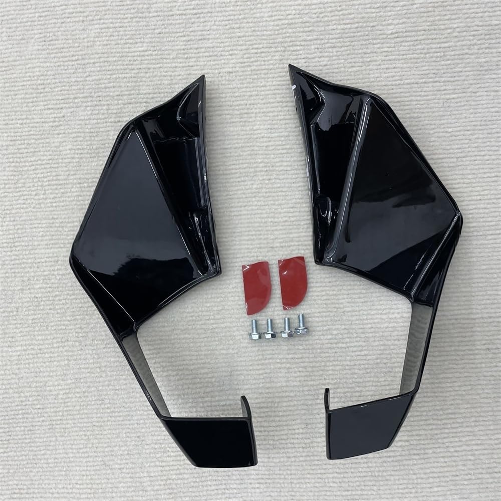 Spoiler For ZX-10R 2011-2020 Dingfeng Wing rear hump Carbon Fibre Color Motorcycle Air Intake Duct Cover Fairing Motorcycle Wing（Bright black）