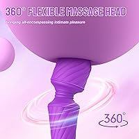 Vista 3 de Potente mini vibrador de tamaño de bolsillo, MEANINS Verna, vibrador de varita con cabeza flexible, varita vibradora con motor silencioso, silicona