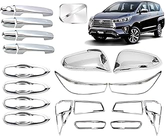 CAR SAAZ Exterior Chrome Accessories Combo Kit Compatible with Innova Crysta(2016-2020)(Set of 17Pcs)