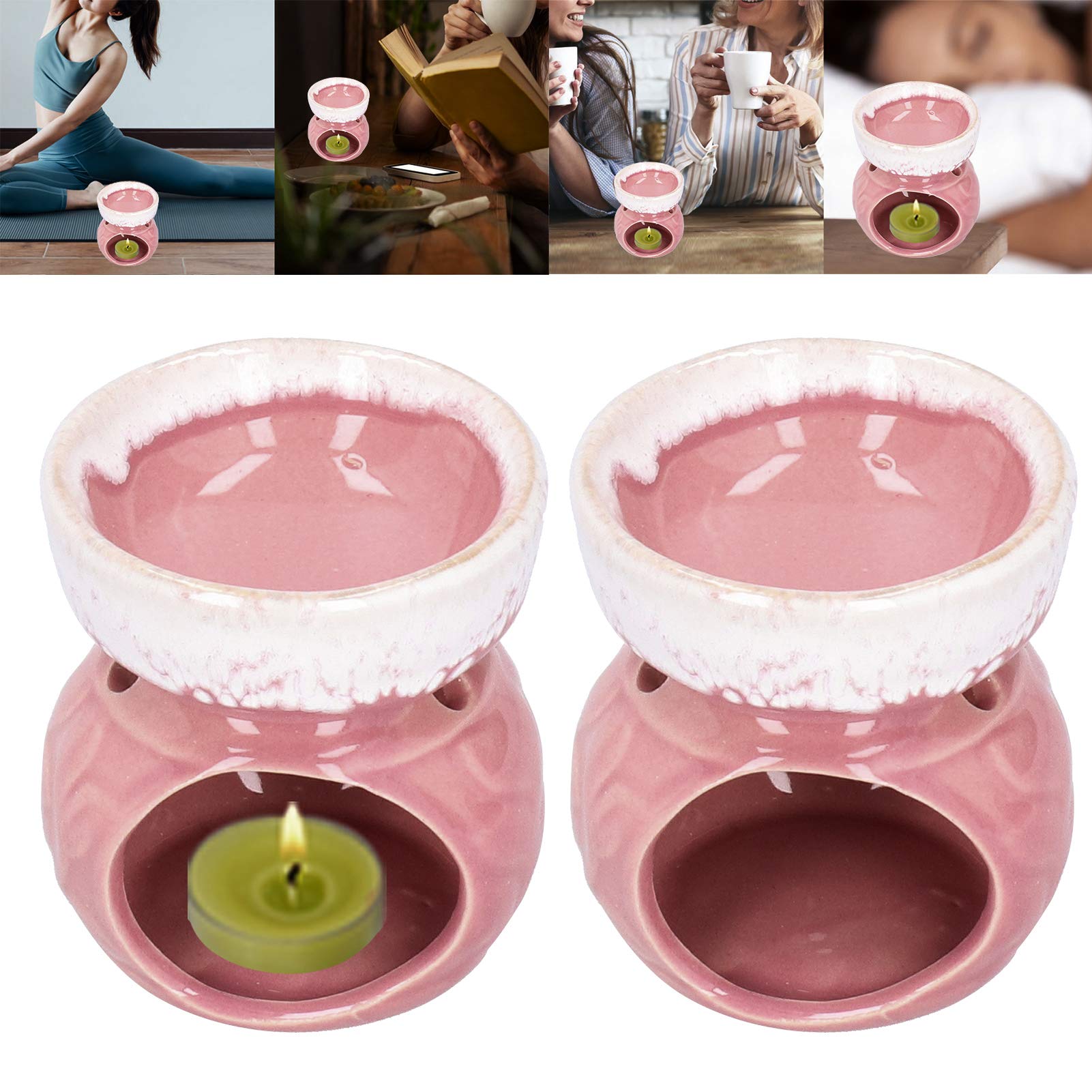 Lámpara Aromática De Cerámica Para Aceites Esenciales Con Portavelas Y Cucharilla - Capacidad 180 Ml