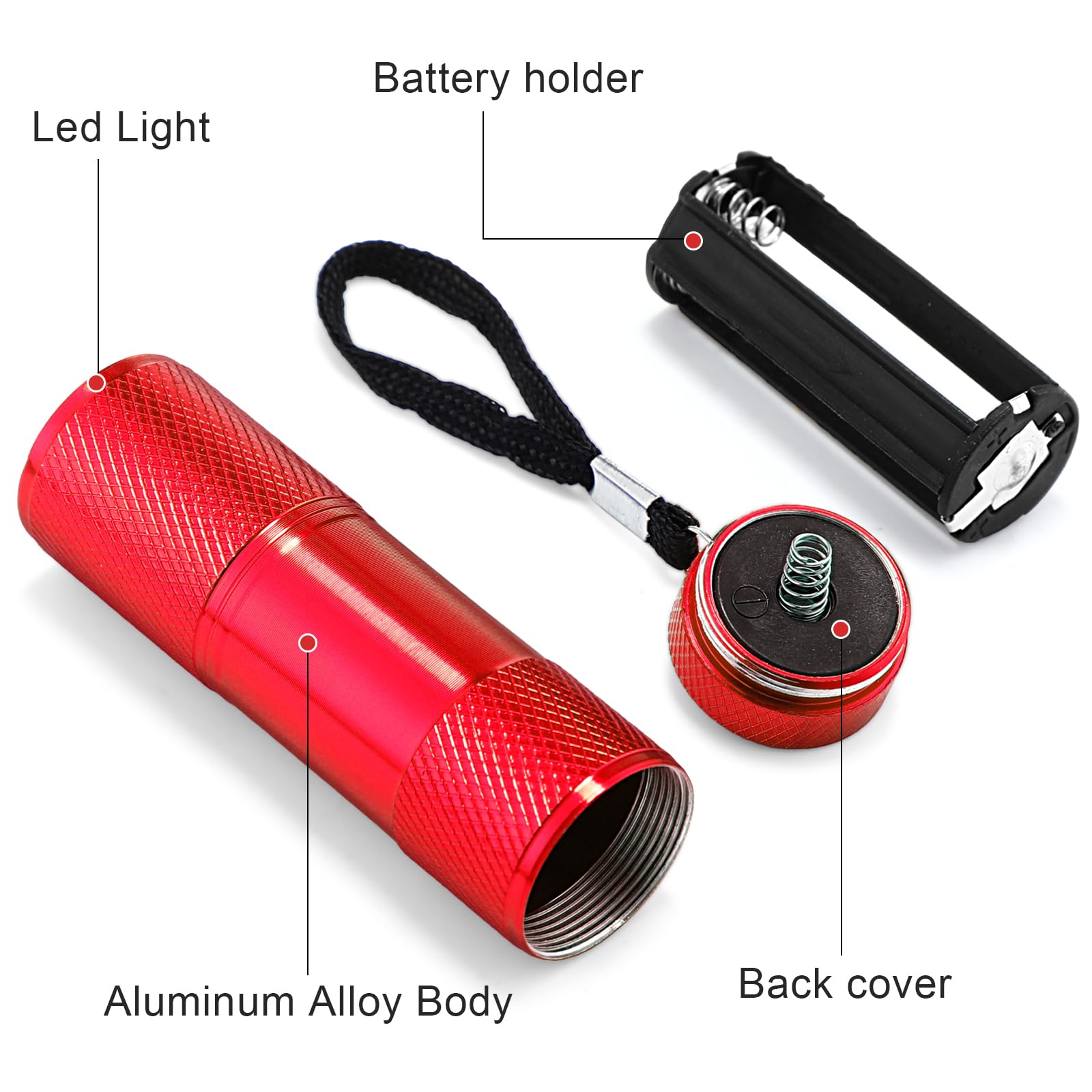 10 Stück UV-Schwarzlicht-Taschenlampen – Handheld, Für Urinflecken & Echtheitsprüfung | 395-400 Nm
